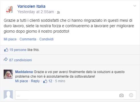 commenti su facebook varicolen