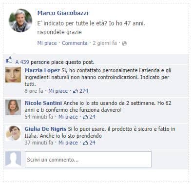 commenti facebook su varicolift