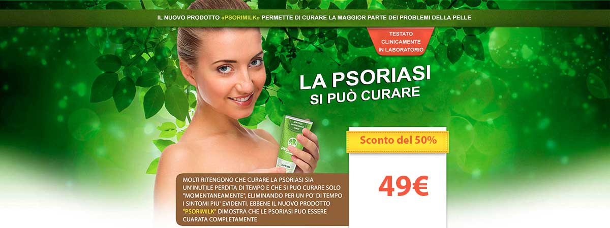 ragazza con confezione di psorimilk crema in offerta